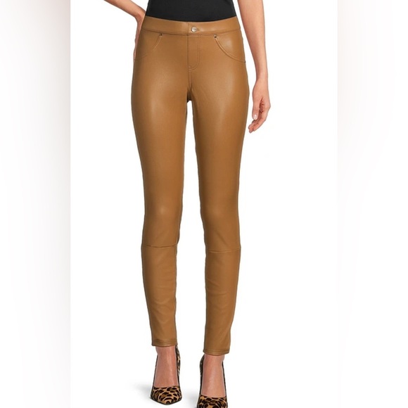 HUE Pants - HUE Leatherette Mid Rise Full Length Leggings NWT